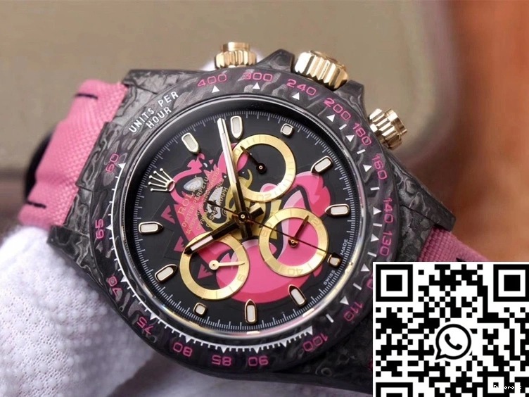 Fiber Rolex Dial Chronograph Cosmos Daytona Carbon Dragon Edition Pink Exploded 0519